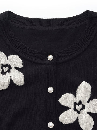 Tencel Mulberry Silk Blend Floral Jacquard Women Cardigan