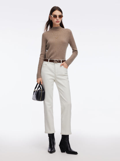Denim Fleece Lined Women Ankle Length Jeans