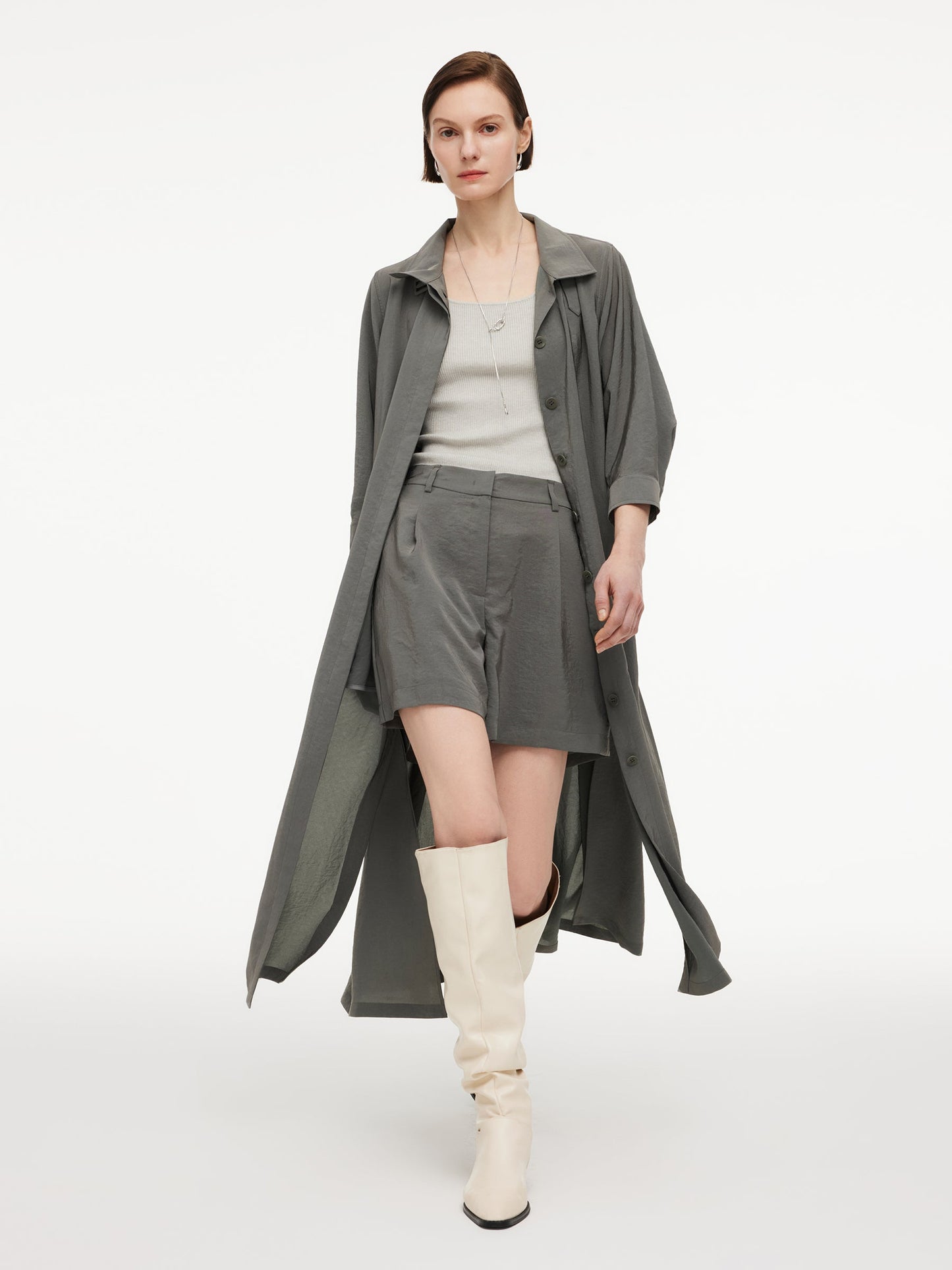 [Preview] Triacetate Blend Women Trench Coat