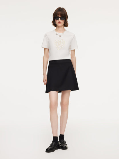 100% Worsted Wool Side Slit Women Culotte Skirt