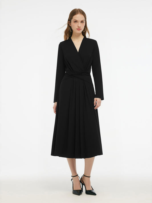 Tencel Blend Tie Back Gathered Waist Women Knit Maxi Dress