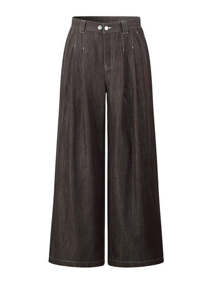 Lyocell Blend Denim Women Straight Leg Jeans