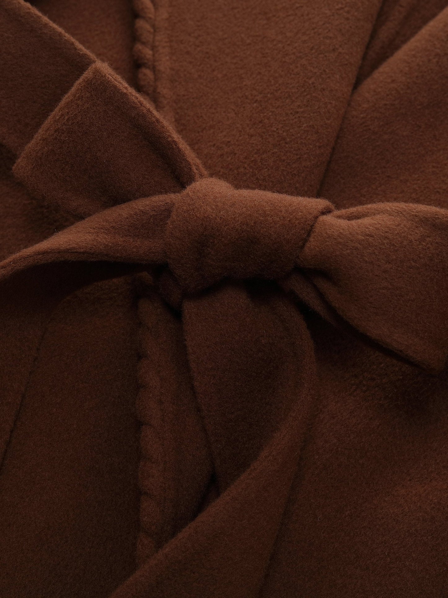 Cashmere Wool Blend Wide Collar Double-Faced Women Wrap Overcoat