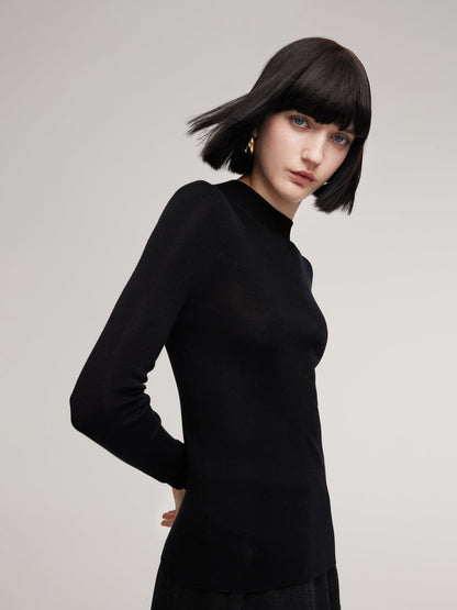 Cashmere Mulberry Silk Tencel Blend Women Knit Top