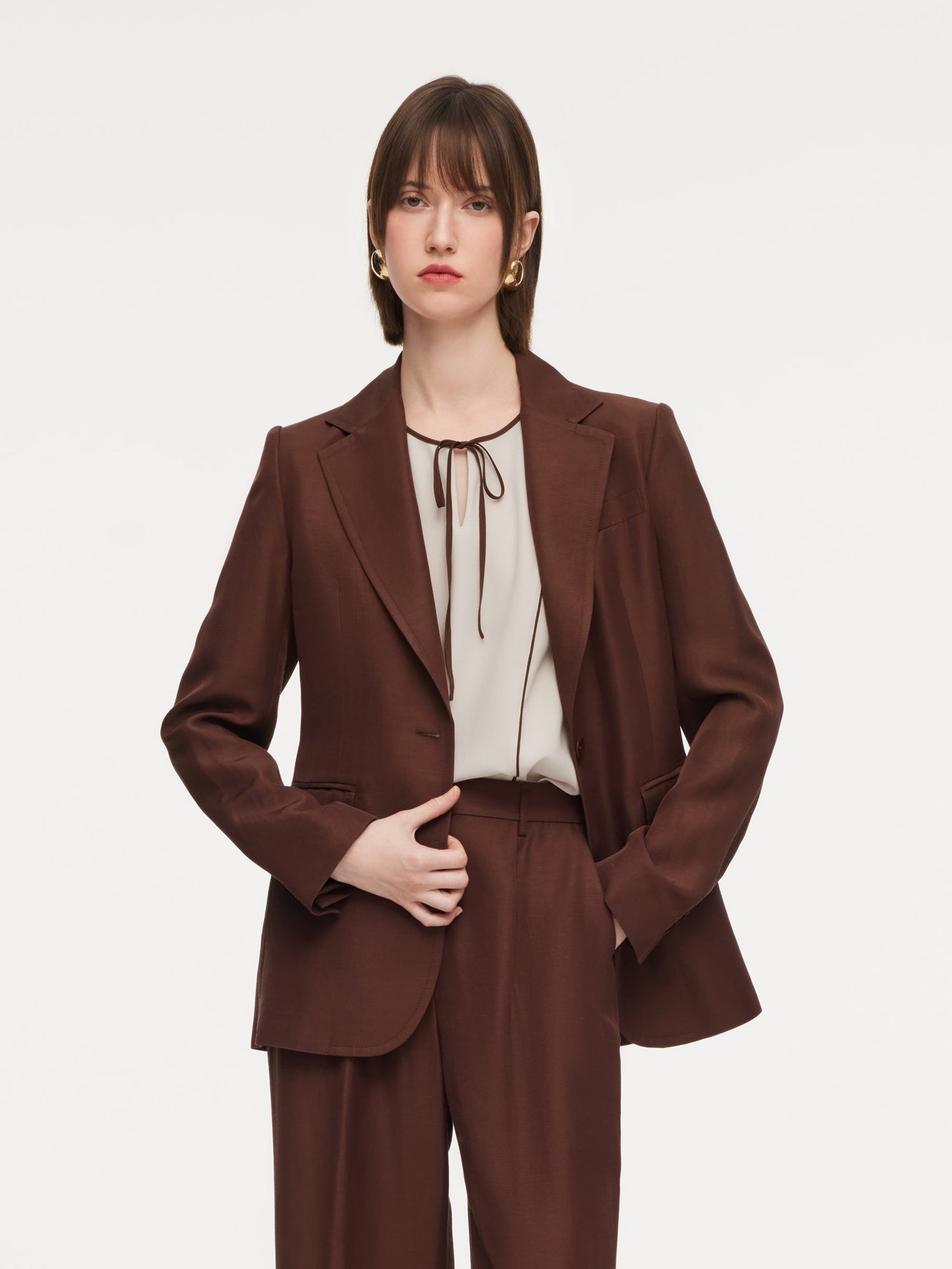 Tencel Acetate Linen Blend Women Blazer