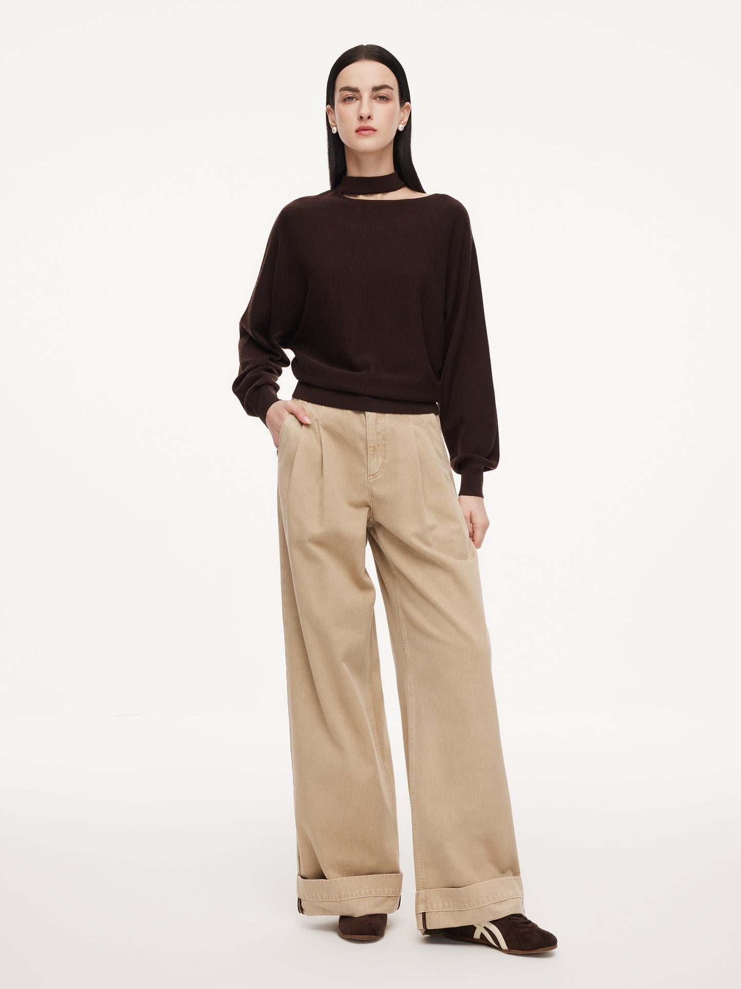 100% Wool Cut Out Women Sweater