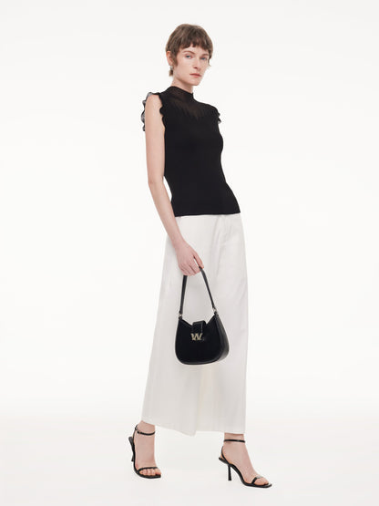 Ruffle Cuff Women Knit Tank Top