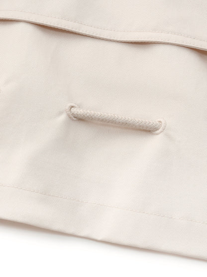 Tencel Blend Drawstring Hem Women Short Trench Coat