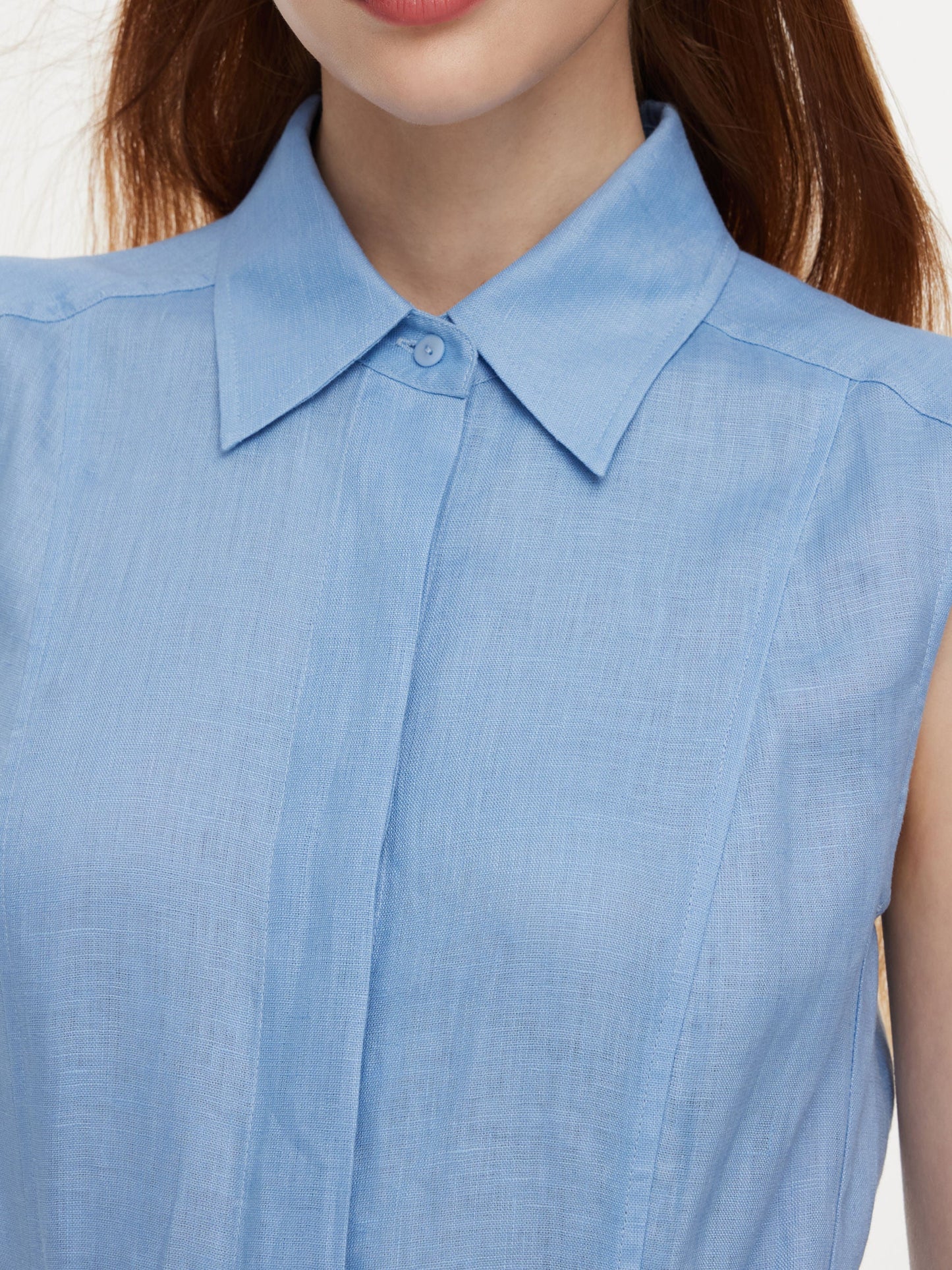 100% Linen Women Maxi Shirt Dress With Belt