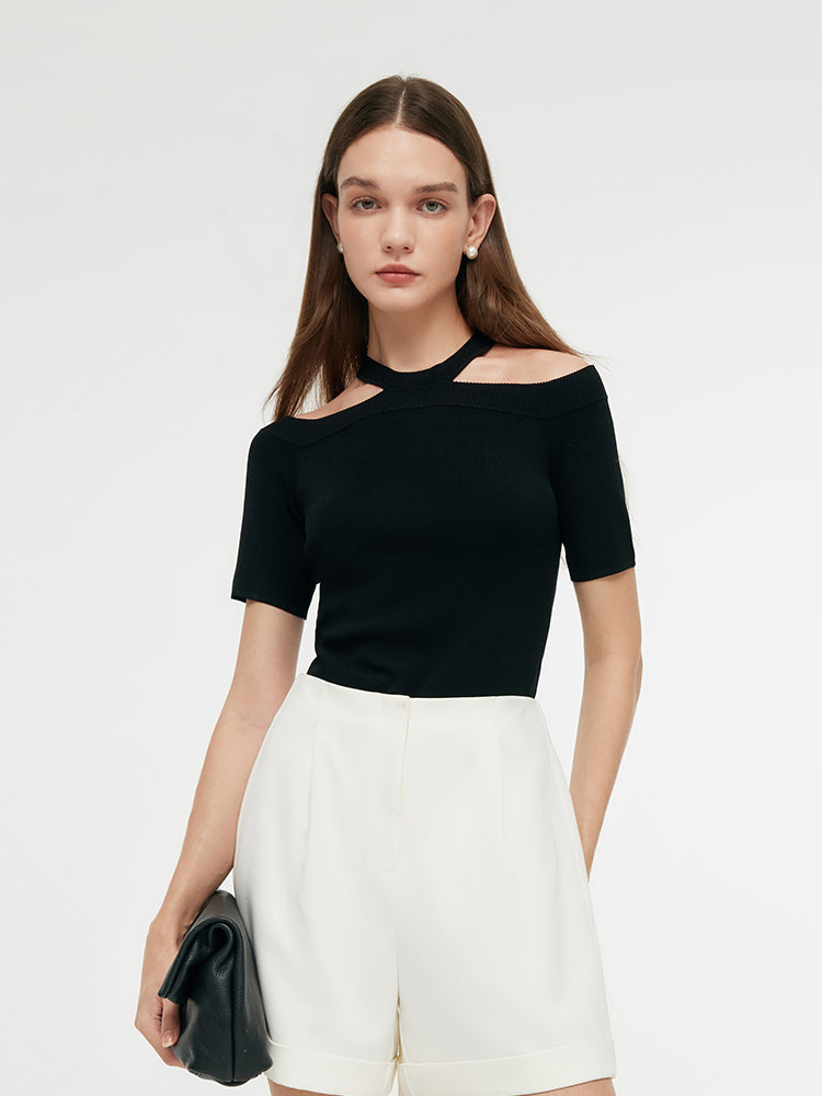 Off-shoulder Women Knit Top