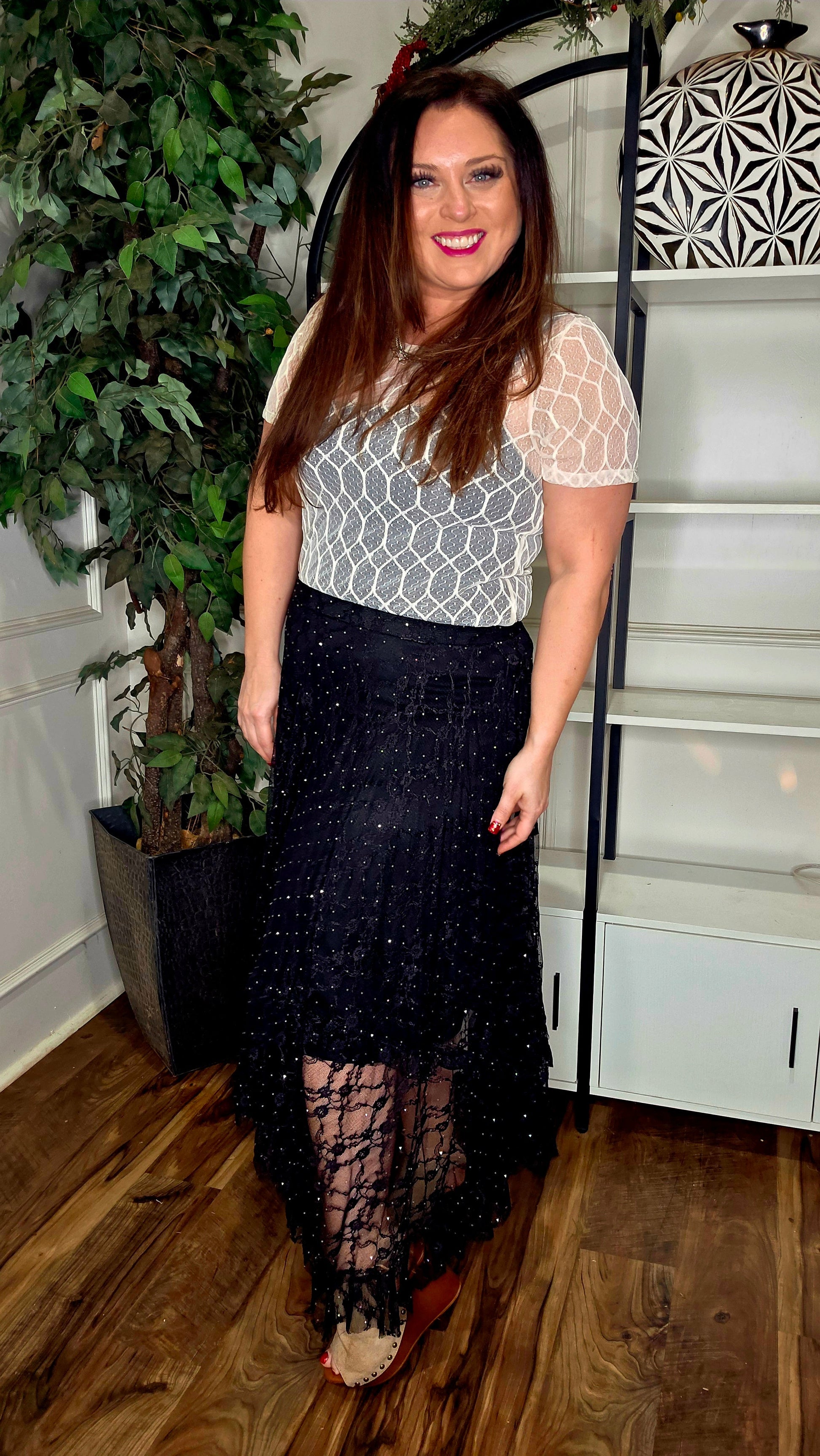 Origami - Lace and Bling Ruffle Skirt