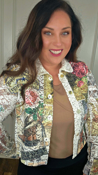 Origami - Lace Rodeo Jacket with Bling