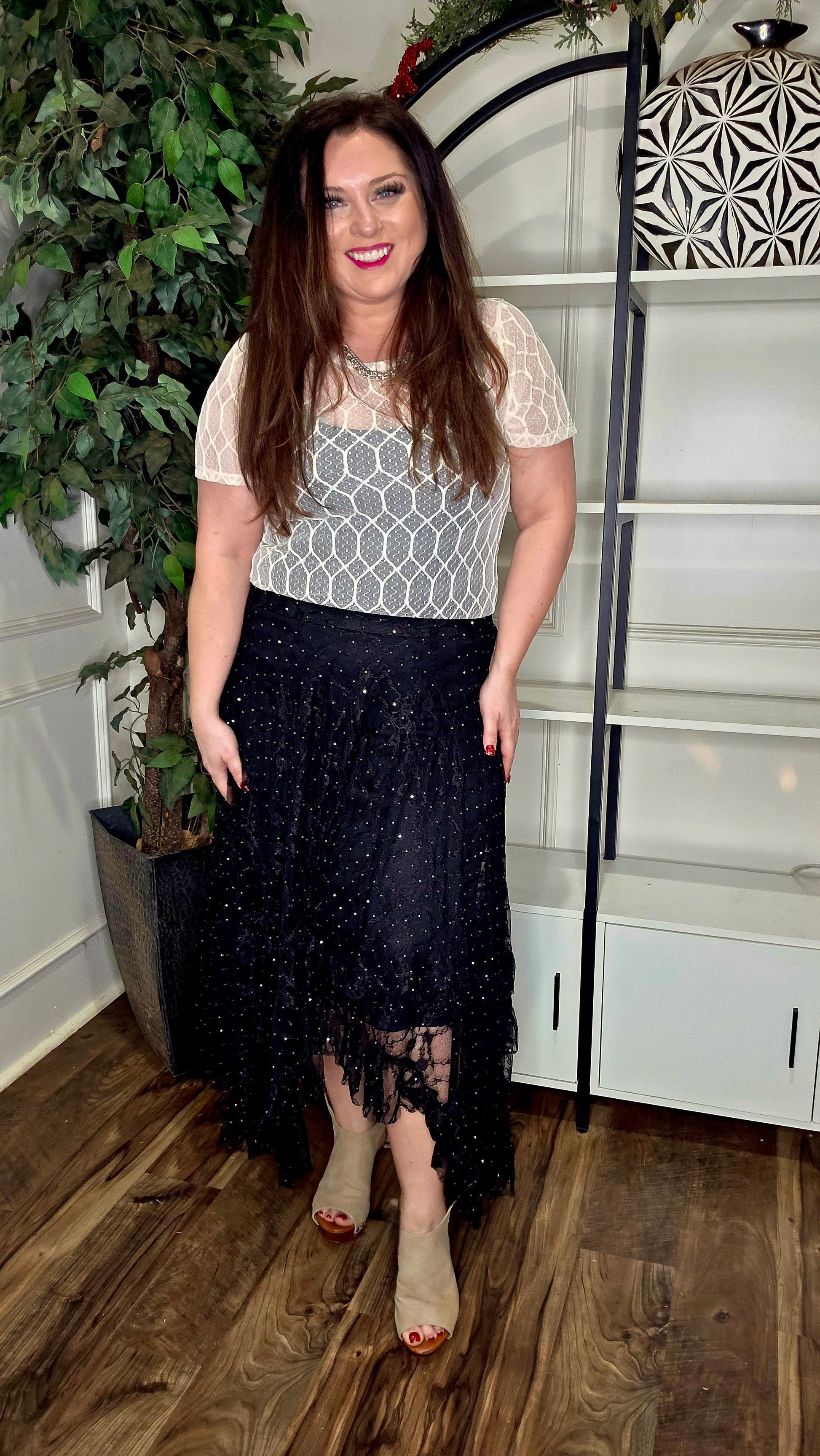 Origami - Lace and Bling Ruffle Skirt