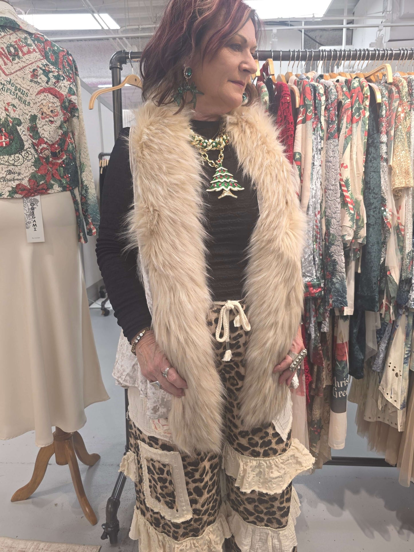 Black Faux Fur Vest