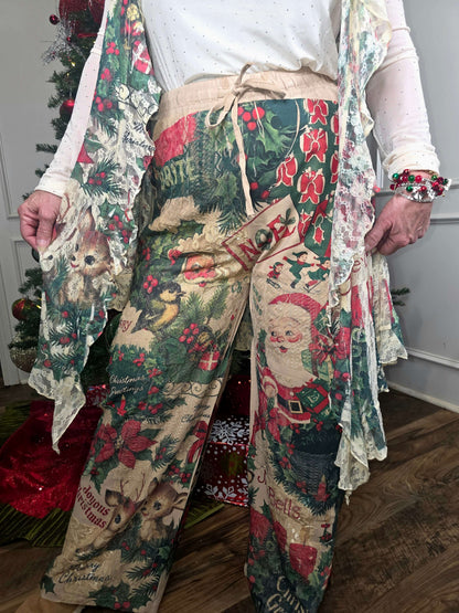 Santa Lace Drawstring Pants